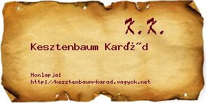 Kesztenbaum Karád névjegykártya